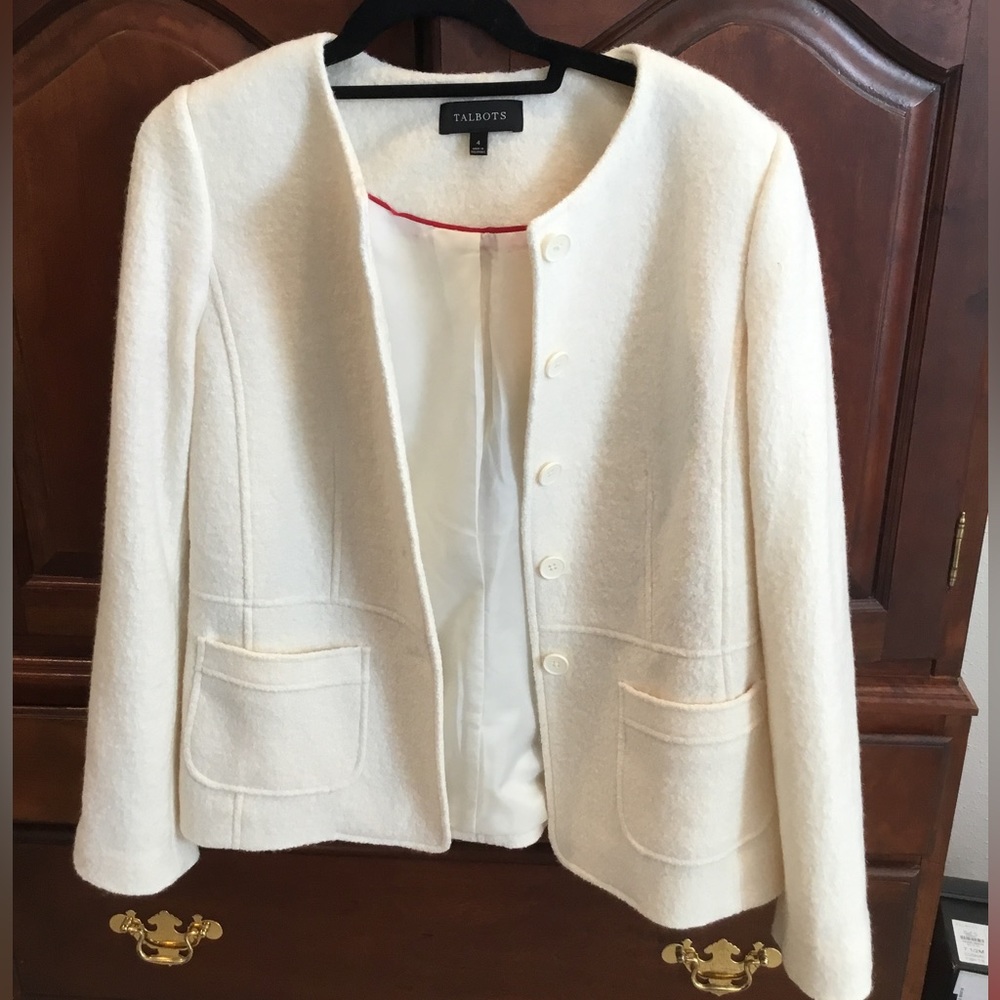 Talbots White Blazer (Size 4)